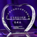 Cheap Glass Heart-Shape Award with Stand, Crystal Trophy for Souvenir Craft